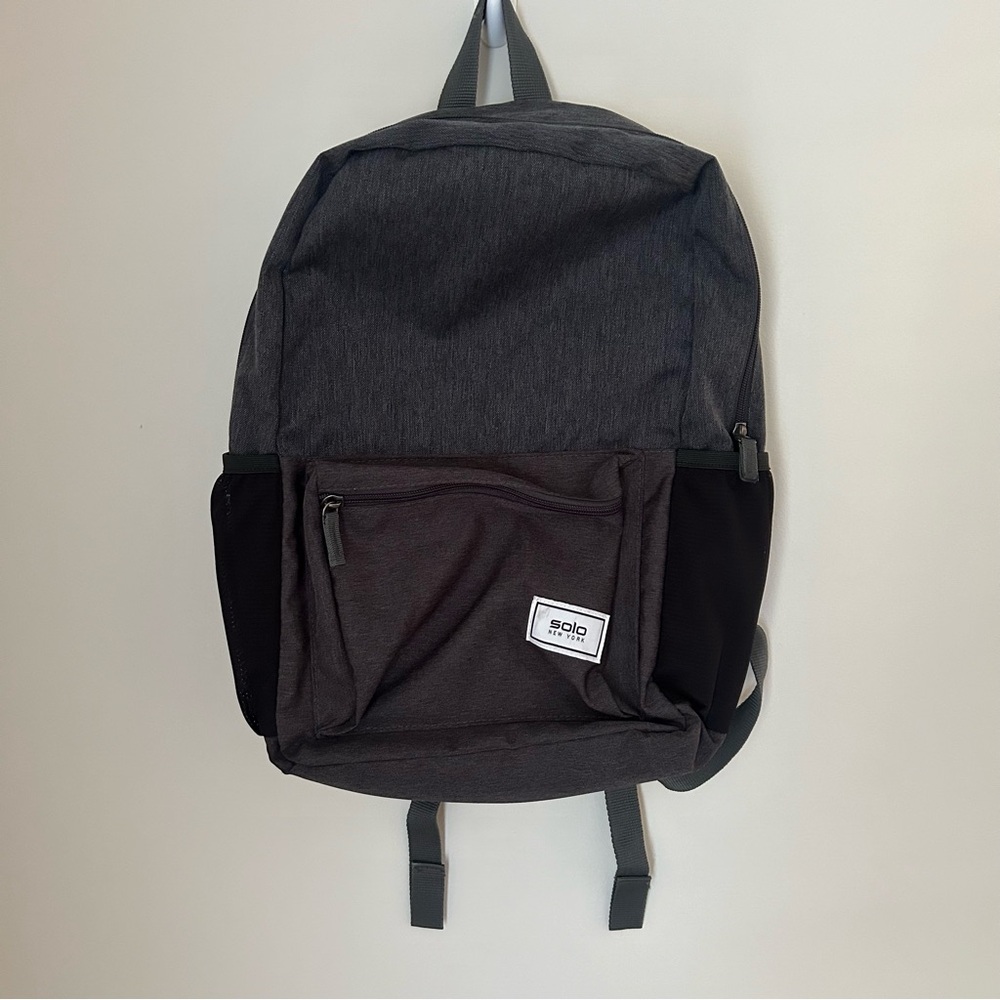 Solo New York Backpack Black And Charcoal From Recycled Bottles‎ 18”x12”